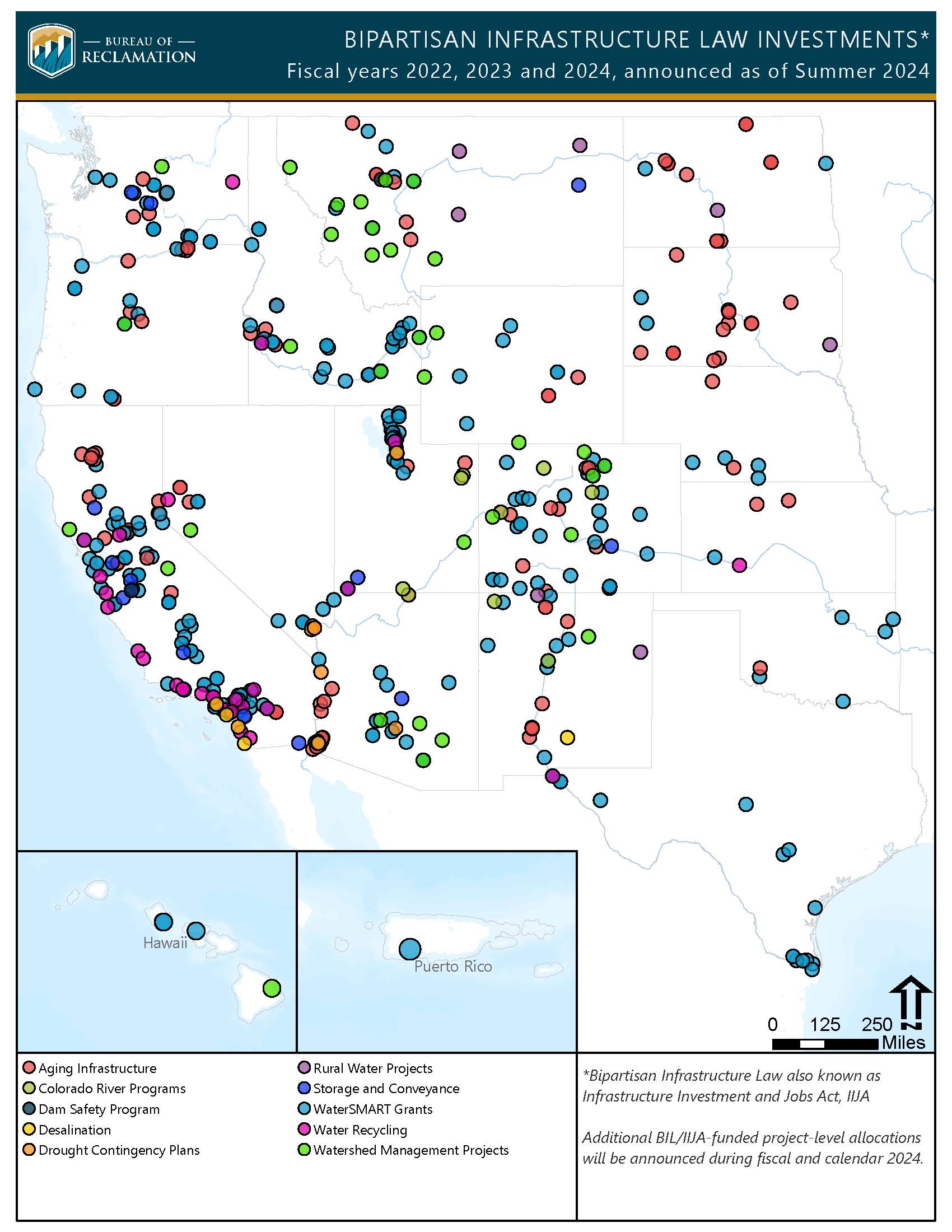 Map of Reclamation regions displaying projects