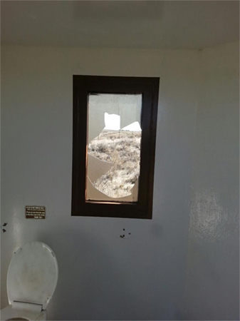 ORV Area Vault Toilet vandalism