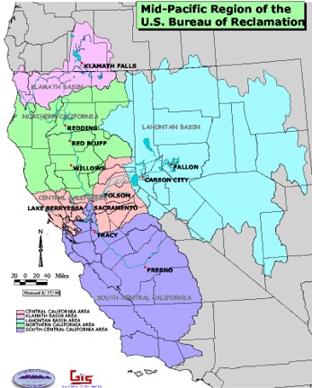 Map of the Mid-Pacific Region and Area Offices - click on this map to see a larger view