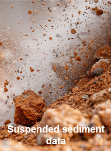 picture of sediment with text that says Suspended sediment
data