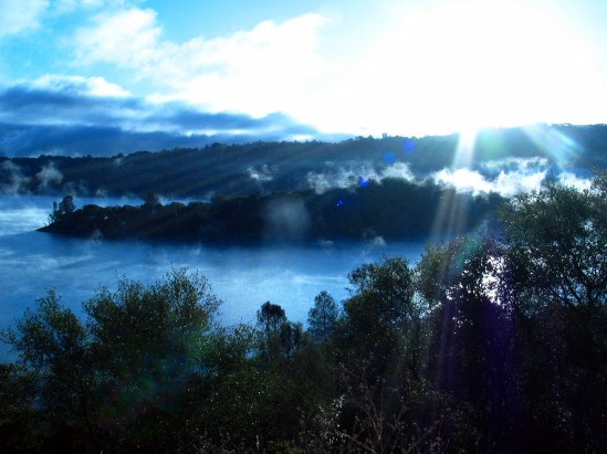 photograph of sunrise at Berryessa; click for larger photo