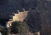 interactive image:  Photo of Old Melones dam; click for larger photo