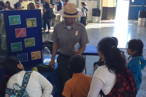 Park Ranger Hugo Martinez answers questions at Solano County Fair Association’s 15th annual Youth Ag Day.
