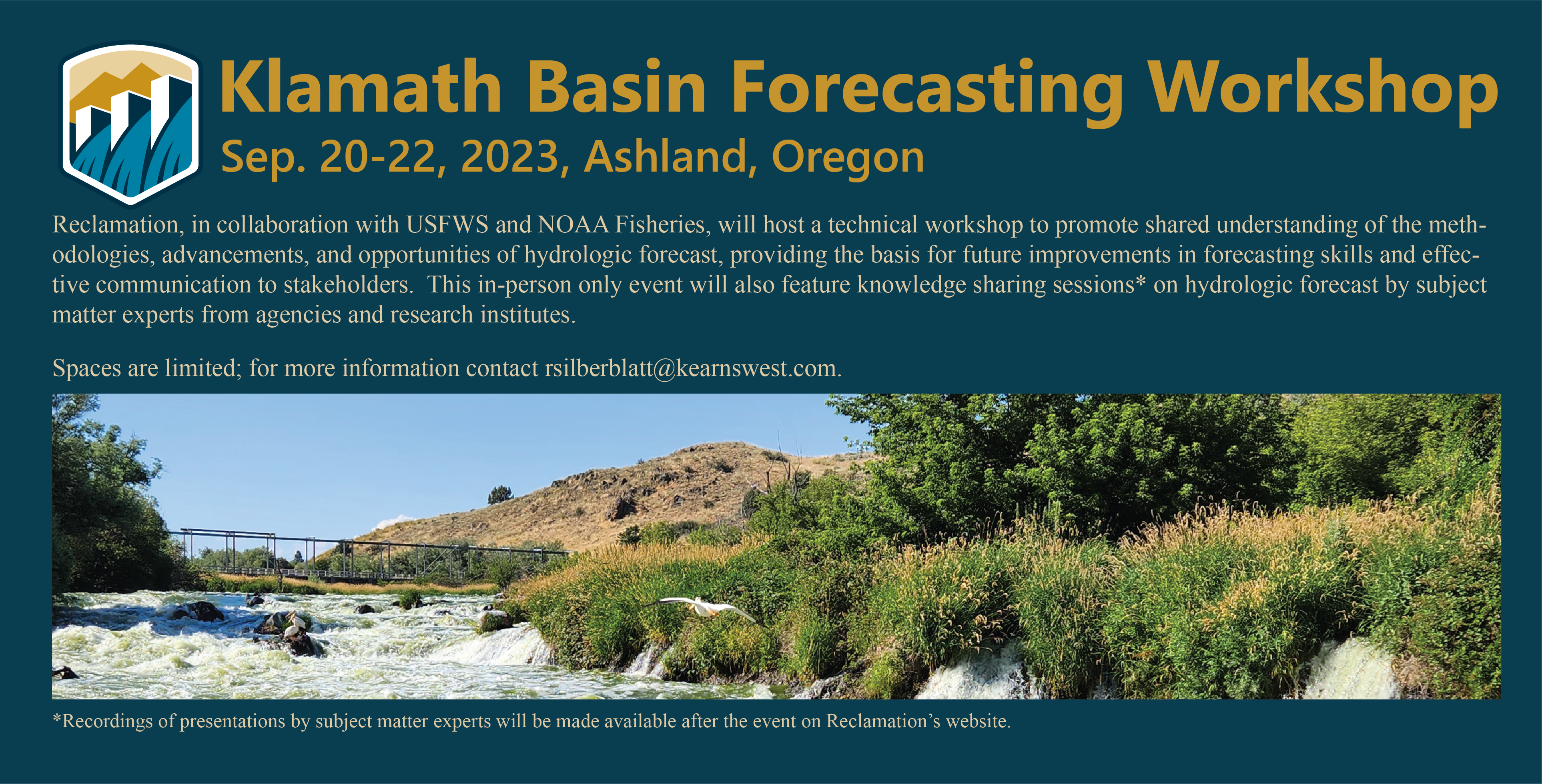 Save the date for the Klamath Basin Forecast Workshop