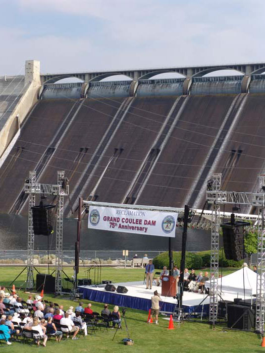 July 7, 2008. Celebrating the 75th anniversary of the start of Grand Coulee Dam. About 250 people attended the afternoon program and evening concert.
.
