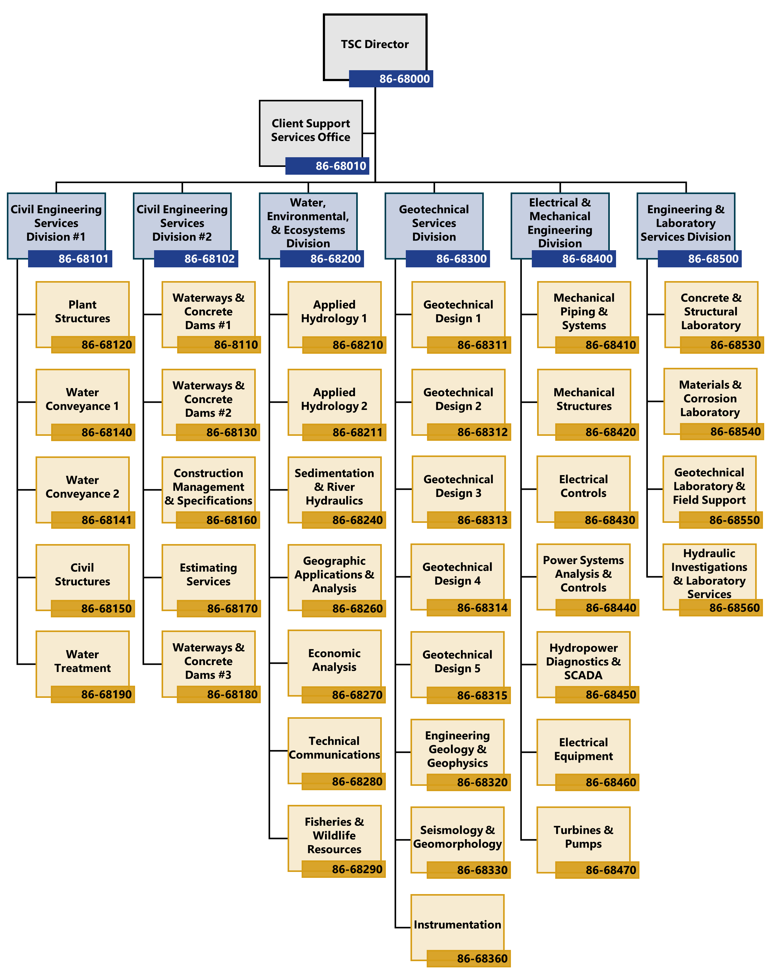 Organizational Chart Showing TSC Oganization Structure