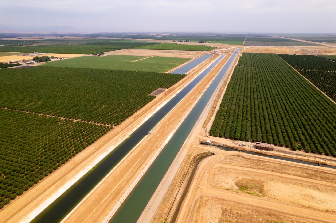 Aerial View of Large-Scale Canals/Water Project