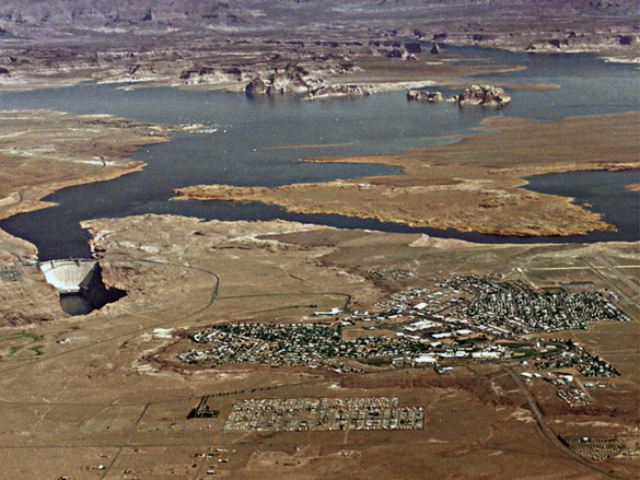 Aerial view of Page, Arizona - 1983