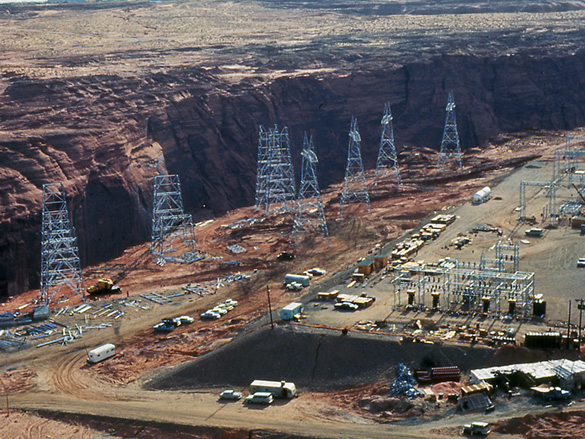 Glen Canyon switchyard construction - 1964
