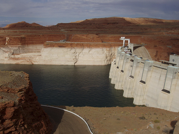 Glen Canyon Dam penstock intakes - July 2004