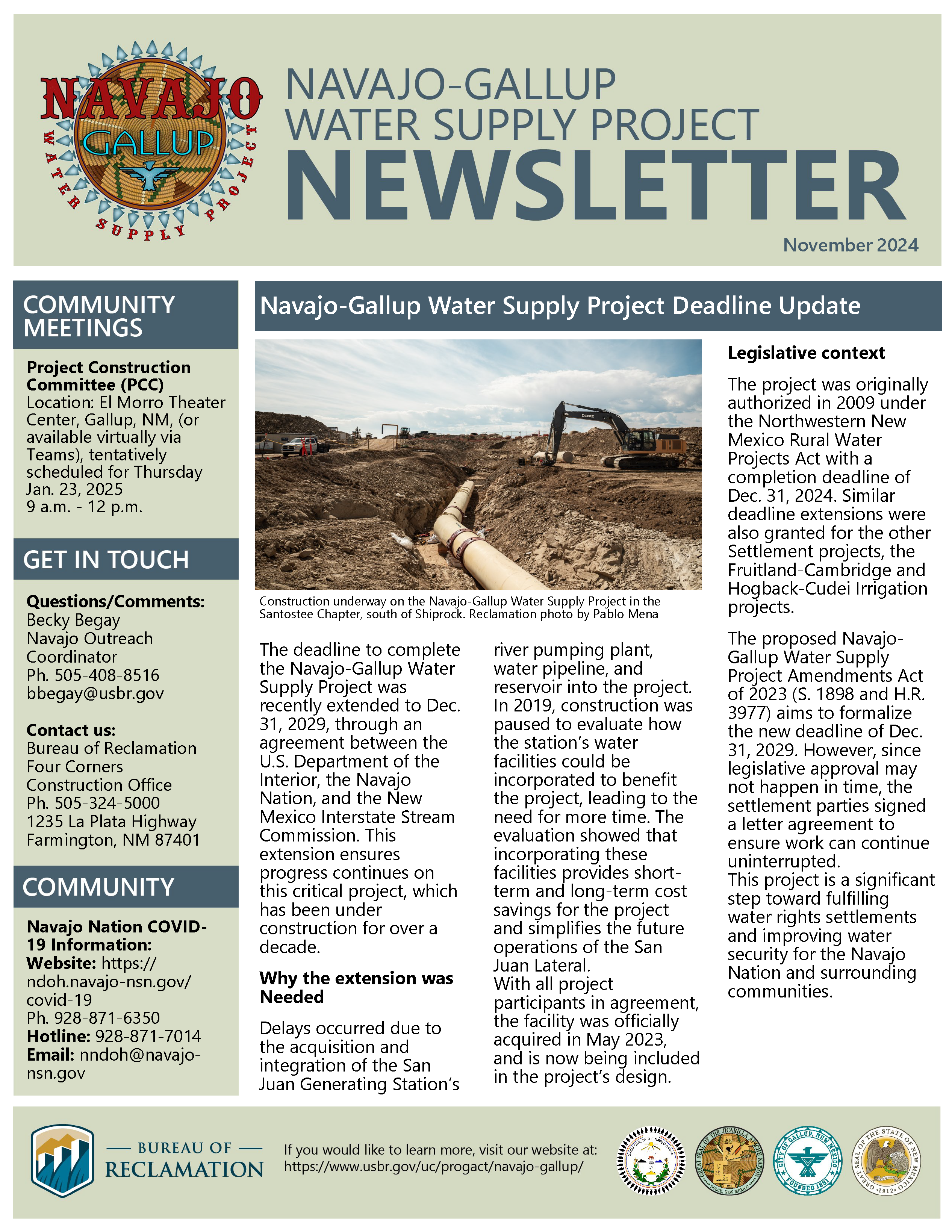 Navajo-Gallup Water Supply Project Newsletter