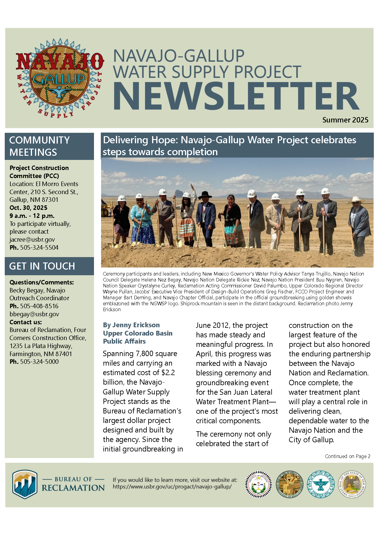 Navajo-Gallup Water Supply Project Newsletter