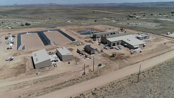 Looking east, Cutter Lateral Water Treatment Plant construction continues in early March 2020