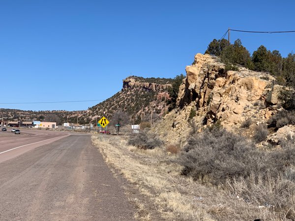 The view looking northwest from NM 264 into Tsé Bonito, New Mexico, where the Code Talkers Lateral will end near the Arizona state line.