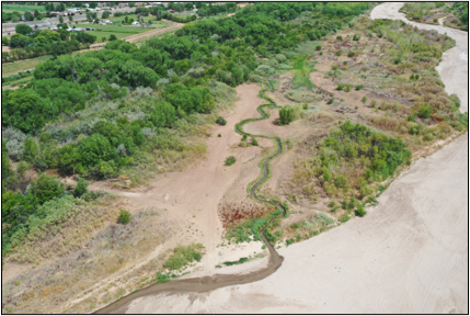 Aerial view of the Los Chavez outfall.