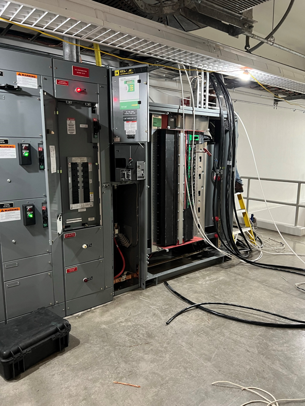 The new electrical panels being wired